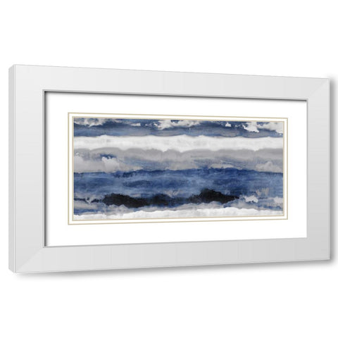 Indigo Strata White Modern Wood Framed Art Print with Double Matting by Springer, Rachel