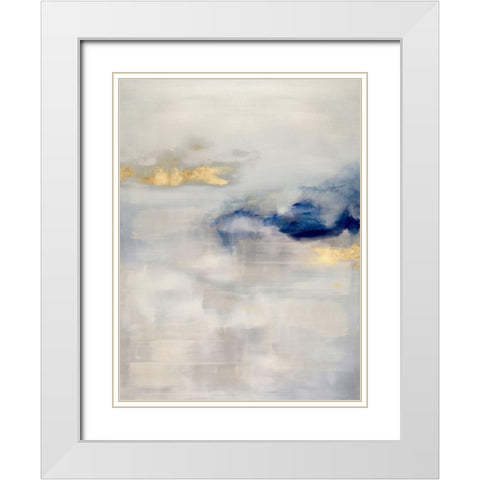 Ethereal with Blue I White Modern Wood Framed Art Print with Double Matting by Springer, Rachel