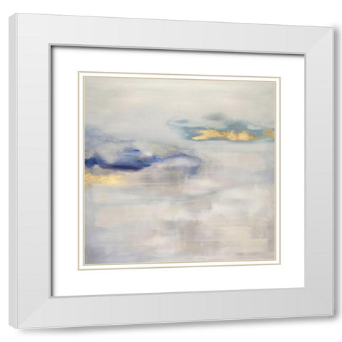 Ethereal with Blue II White Modern Wood Framed Art Print with Double Matting by Springer, Rachel