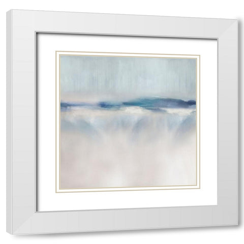 Suspend in Aqua II White Modern Wood Framed Art Print with Double Matting by Springer, Rachel
