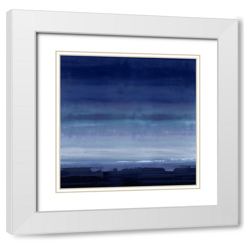 Midnight Blue White Modern Wood Framed Art Print with Double Matting by Springer, Rachel