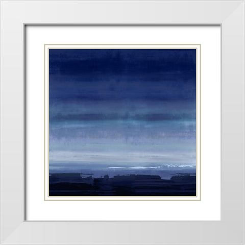 Midnight Blue White Modern Wood Framed Art Print with Double Matting by Springer, Rachel