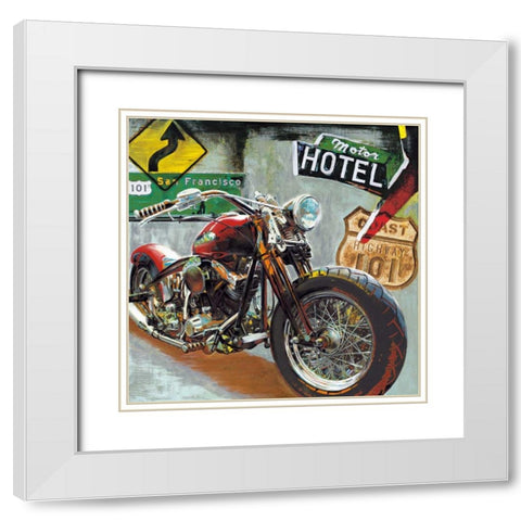 Highway 101 White Modern Wood Framed Art Print with Double Matting by Foster, Ray