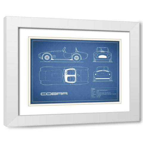 Cobra-Blue White Modern Wood Framed Art Print with Double Matting by Rogan, Mark