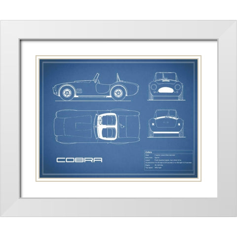 Cobra-Blue White Modern Wood Framed Art Print with Double Matting by Rogan, Mark