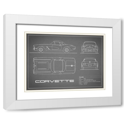 Corvette 33BHP-Grey White Modern Wood Framed Art Print with Double Matting by Rogan, Mark