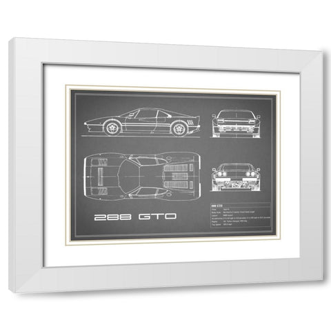 Ferrari 288-GTO-Grey White Modern Wood Framed Art Print with Double Matting by Rogan, Mark