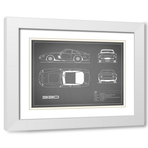 Ferrari 330-Grey White Modern Wood Framed Art Print with Double Matting by Rogan, Mark