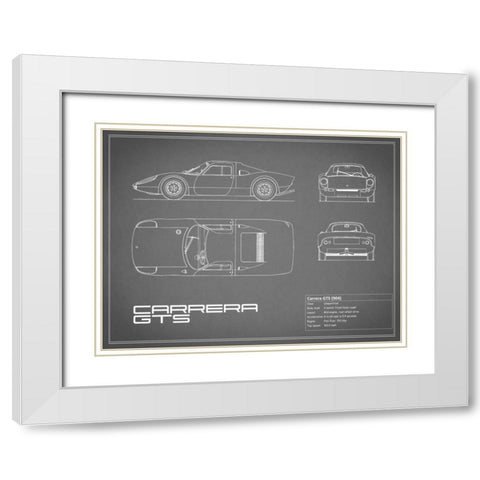 Porsche Carrera GTS-Grey White Modern Wood Framed Art Print with Double Matting by Rogan, Mark
