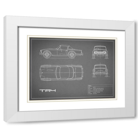 Triumph TR4-Grey White Modern Wood Framed Art Print with Double Matting by Rogan, Mark