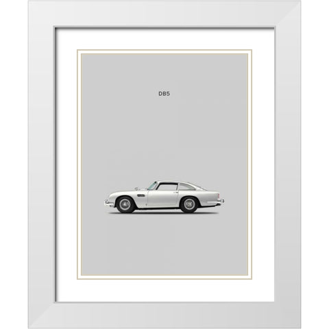 Aston DB5 1965 White Modern Wood Framed Art Print with Double Matting by Rogan, Mark