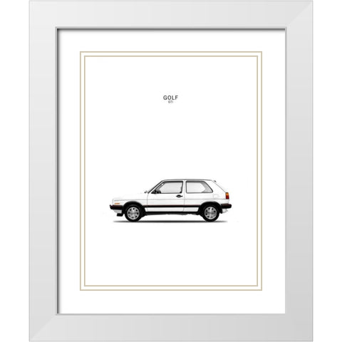 Golf GTI Mk2 White White Modern Wood Framed Art Print with Double Matting by Rogan, Mark