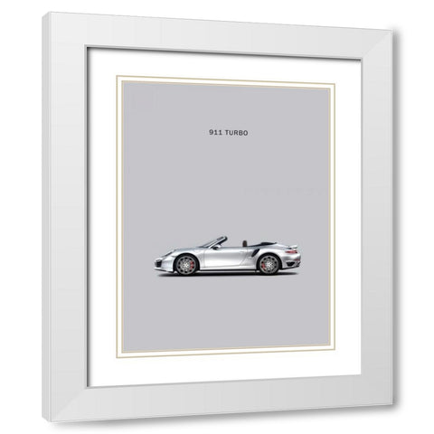 Porsche 911 Turbo Grey White Modern Wood Framed Art Print with Double Matting by Rogan, Mark