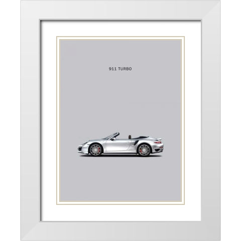 Porsche 911 Turbo Grey White Modern Wood Framed Art Print with Double Matting by Rogan, Mark