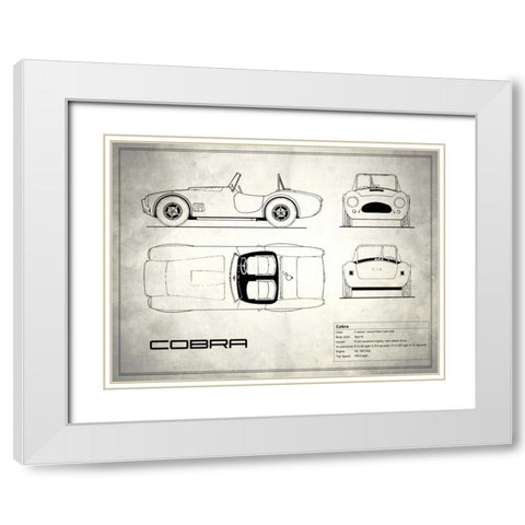 AC Cobra White White Modern Wood Framed Art Print with Double Matting by Rogan, Mark
