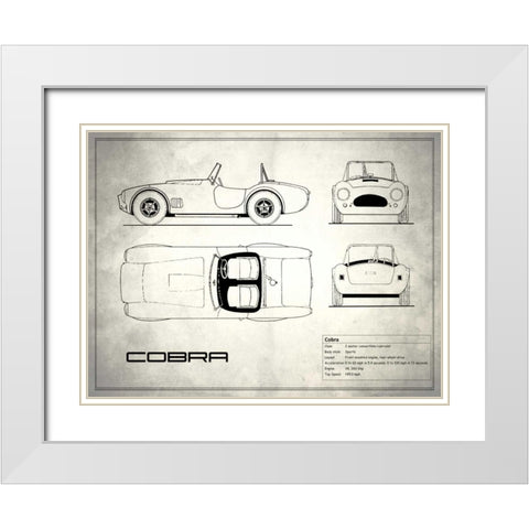 AC Cobra White White Modern Wood Framed Art Print with Double Matting by Rogan, Mark