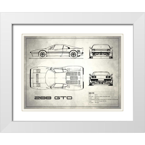 Ferrari 288-GTO White White Modern Wood Framed Art Print with Double Matting by Rogan, Mark