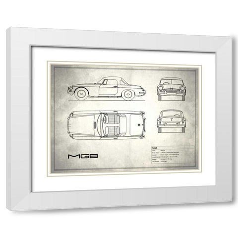 MG MGB White White Modern Wood Framed Art Print with Double Matting by Rogan, Mark