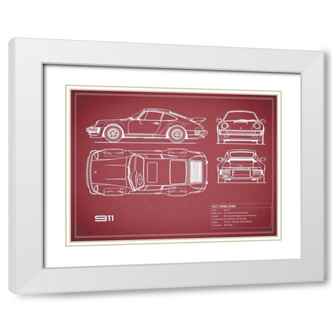 Porsche 911-Turbo 1977 White White Modern Wood Framed Art Print with Double Matting by Rogan, Mark