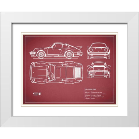Porsche 911-Turbo 1977 White White Modern Wood Framed Art Print with Double Matting by Rogan, Mark