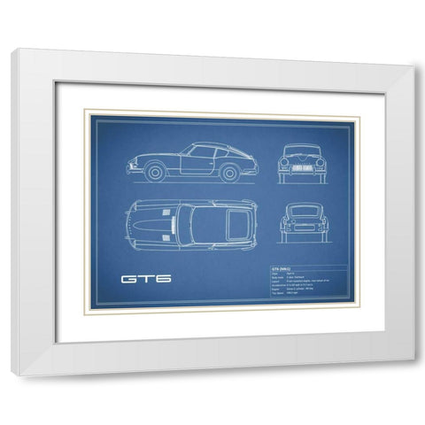 Triumph GT6 Mk1 Red White Modern Wood Framed Art Print with Double Matting by Rogan, Mark