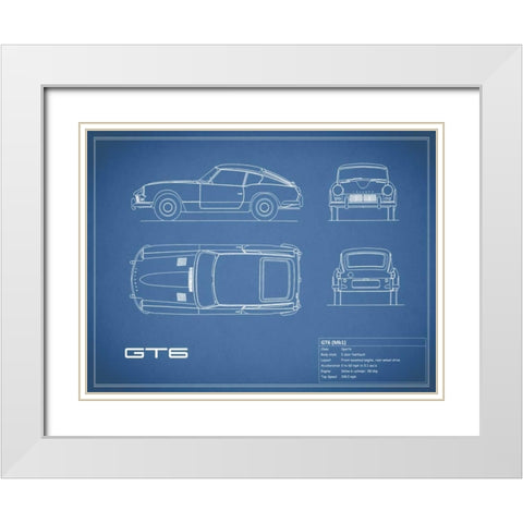Triumph GT6 Mk1 Red White Modern Wood Framed Art Print with Double Matting by Rogan, Mark