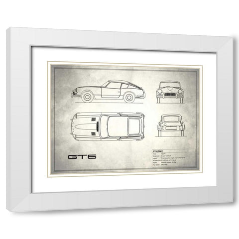Triumph GT6 Mk1 White Modern Wood Framed Art Print with Double Matting by Rogan, Mark