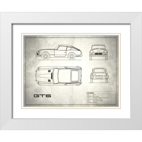 Triumph GT6 Mk1 White Modern Wood Framed Art Print with Double Matting by Rogan, Mark