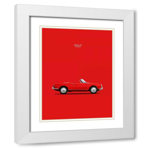 Alfa Romeo Giulia Spider 1964 White Modern Wood Framed Art Print with Double Matting by Rogan, Mark