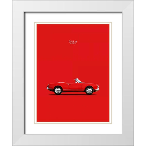 Alfa Romeo Giulia Spider 1964 White Modern Wood Framed Art Print with Double Matting by Rogan, Mark