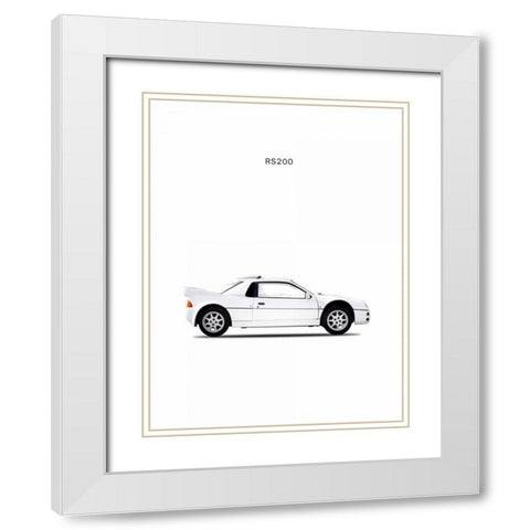 Ford RS200 1987 White Modern Wood Framed Art Print with Double Matting by Rogan, Mark