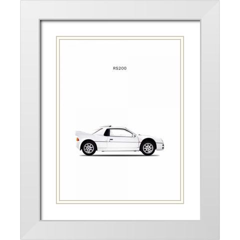 Ford RS200 1987 White Modern Wood Framed Art Print with Double Matting by Rogan, Mark