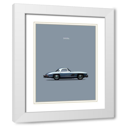 Mercedes 300SL 1960 White Modern Wood Framed Art Print with Double Matting by Rogan, Mark