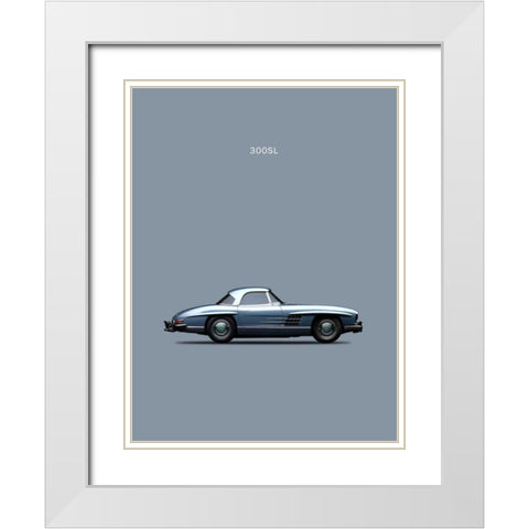 Mercedes 300SL 1960 White Modern Wood Framed Art Print with Double Matting by Rogan, Mark