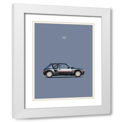 Peugeot 205 Turbo 1984 White Modern Wood Framed Art Print with Double Matting by Rogan, Mark