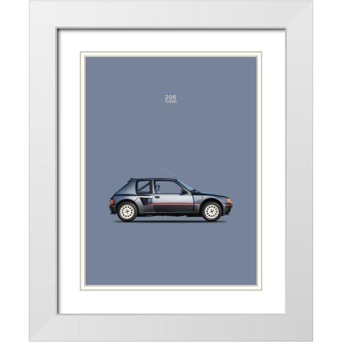 Peugeot 205 Turbo 1984 White Modern Wood Framed Art Print with Double Matting by Rogan, Mark