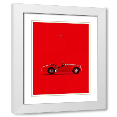 Triumph TR3 1959 White Modern Wood Framed Art Print with Double Matting by Rogan, Mark