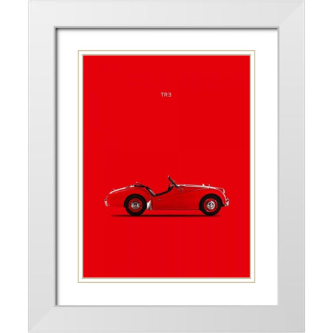 Triumph TR3 1959 White Modern Wood Framed Art Print with Double Matting by Rogan, Mark