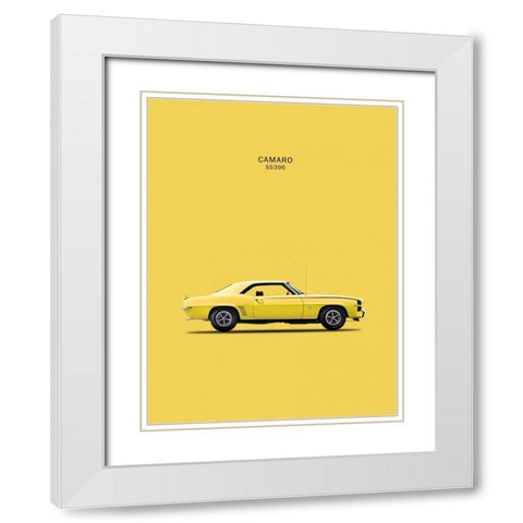 Chevy Camaro SS396 1969 White Modern Wood Framed Art Print with Double Matting by Rogan, Mark
