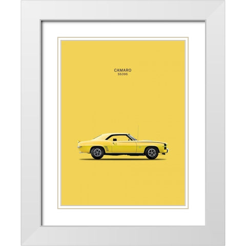 Chevy Camaro SS396 1969 White Modern Wood Framed Art Print with Double Matting by Rogan, Mark