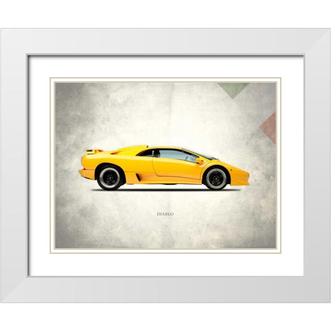 Lamborghini Diablo 1988 White Modern Wood Framed Art Print with Double Matting by Rogan, Mark
