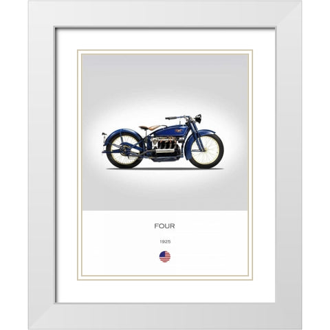 Ace Four 1925 White Modern Wood Framed Art Print with Double Matting by Rogan, Mark