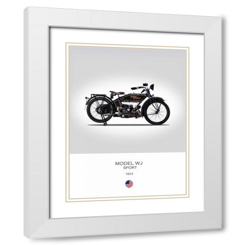 Harley Davidson Model WJ Sport White Modern Wood Framed Art Print with Double Matting by Rogan, Mark