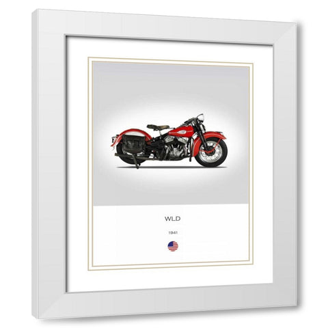 Harley Davidson WLD 1941 White Modern Wood Framed Art Print with Double Matting by Rogan, Mark