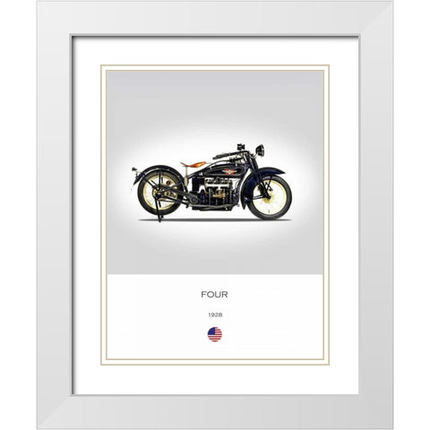Henderson Four 1928 White Modern Wood Framed Art Print with Double Matting by Rogan, Mark