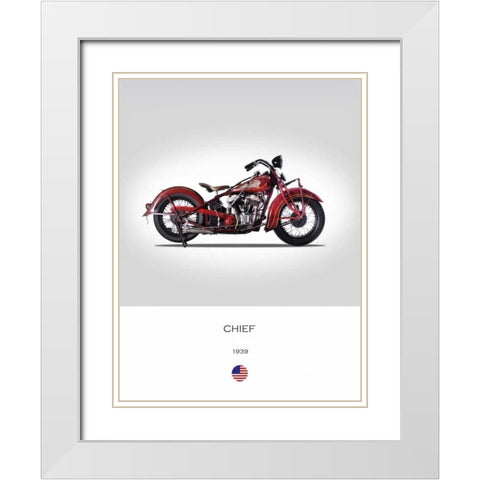 Indian Chief 1939 White Modern Wood Framed Art Print with Double Matting by Rogan, Mark