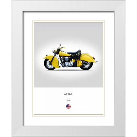 Indian Chief 1951 White Modern Wood Framed Art Print with Double Matting by Rogan, Mark