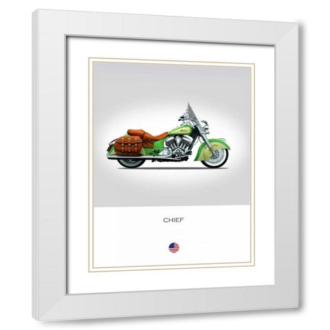 Indian Chief 2015 White Modern Wood Framed Art Print with Double Matting by Rogan, Mark