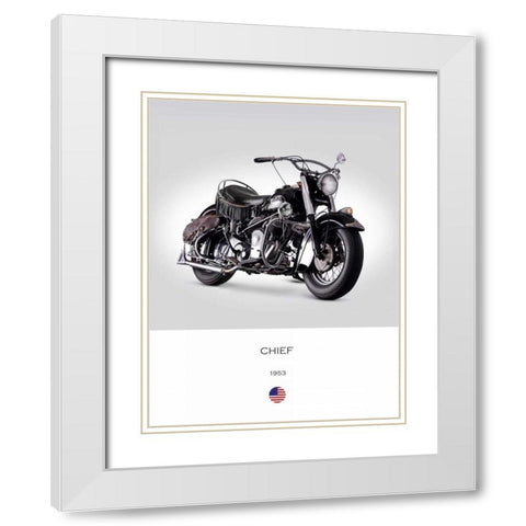 Indian Chief RoadMaster 1953 White Modern Wood Framed Art Print with Double Matting by Rogan, Mark