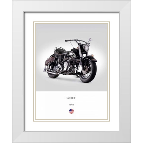 Indian Chief RoadMaster 1953 White Modern Wood Framed Art Print with Double Matting by Rogan, Mark